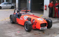 Darryl Beckwith's Procomp LA gold Kit Car (750mc Kit Car race Championship)